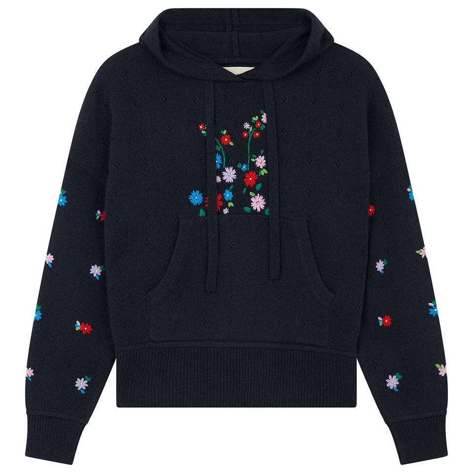 Embroidered Floral Hoodie