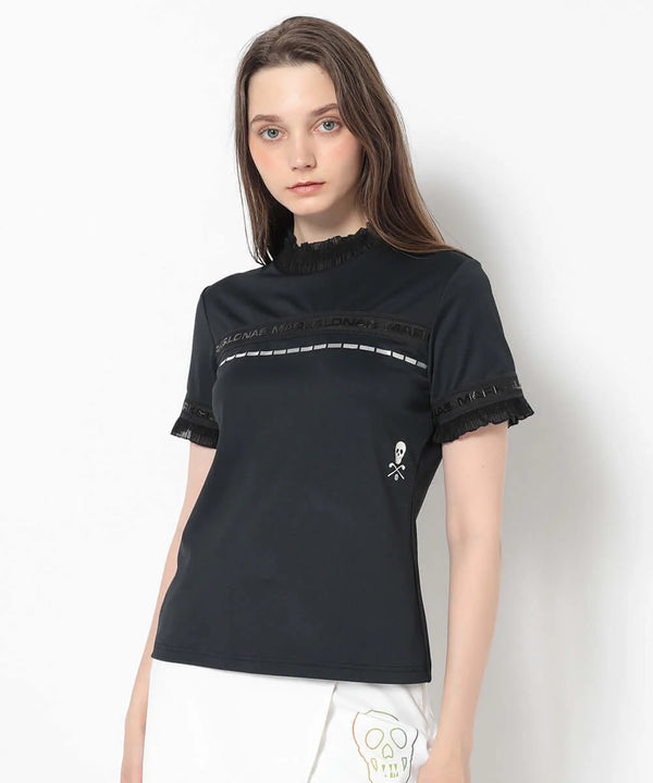 [Mark&Lona] Trans Camo Shirring Mock - Black