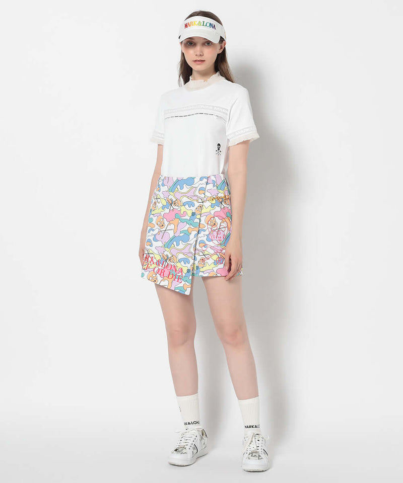 [Mark&Lona] Trans Camo Shirring Mock - White