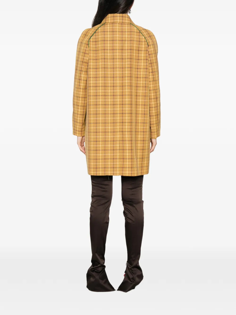 Check-Pattern Piping-Detail Coat