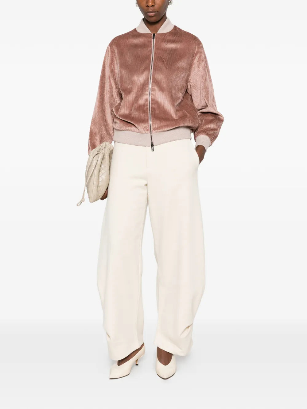 Corduroy-effect Bomber Jacket
