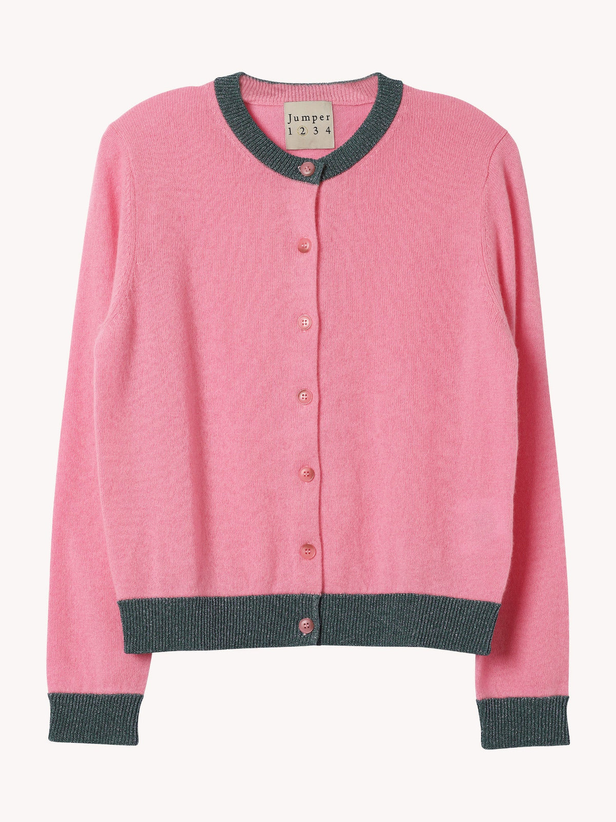 Cashmere Lurex Trim Cardigan