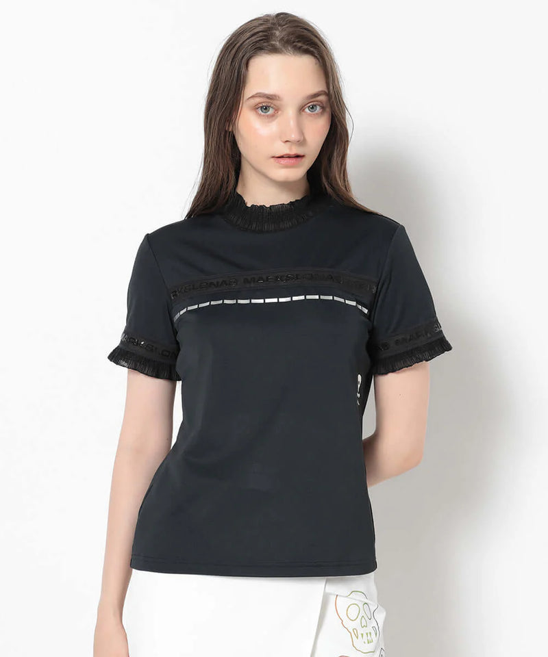 [Mark&Lona] Trans Camo Shirring Mock - Black