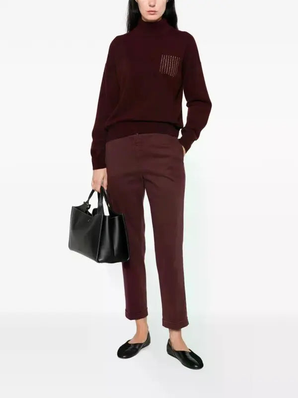 Bead-embellished high-neck sweater