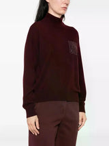 Bead-embellished high-neck sweater