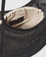 [S.McCARTNEY] Logo Hobo Tote Mesh W/Embroidered Logo - Black