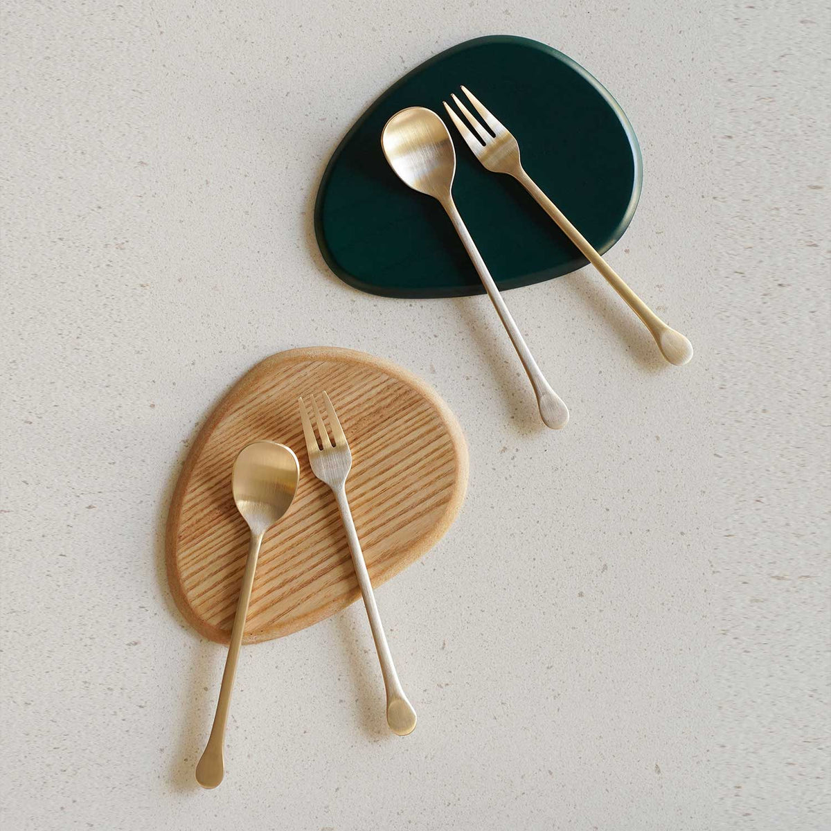 Tea & Dessert Round Cutlery Set for 2 PPL - 4 PCS