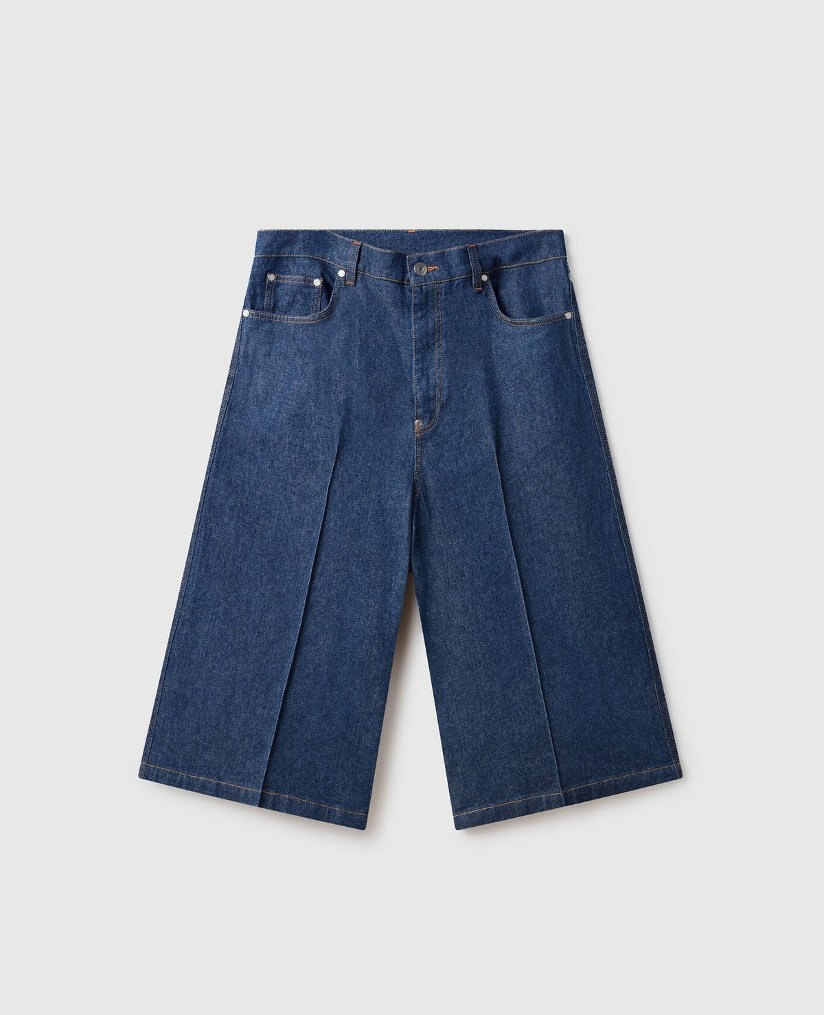 S.McCartney] Center Pleat Denim Tailored Bermuda Shorts