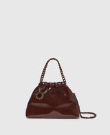 [S.McCARTNEY] Falabella Mini Drawstring Bag Crinkled Patent Alter Mat W/Tonal Chain
