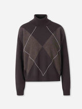 Argyle Silk Cashmere Turtleneck