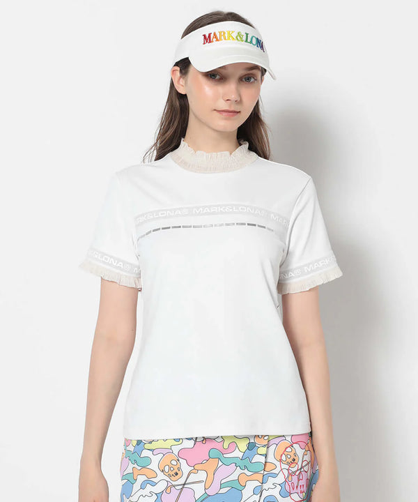 [Mark&Lona] Trans Camo Shirring Mock - White