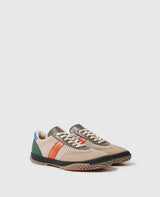 Suede and Mesh Panel Sneakers