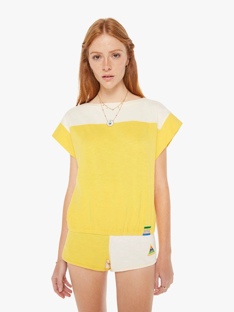 [MOTHER] THE SWIPER YOKE TEE - YELLOW