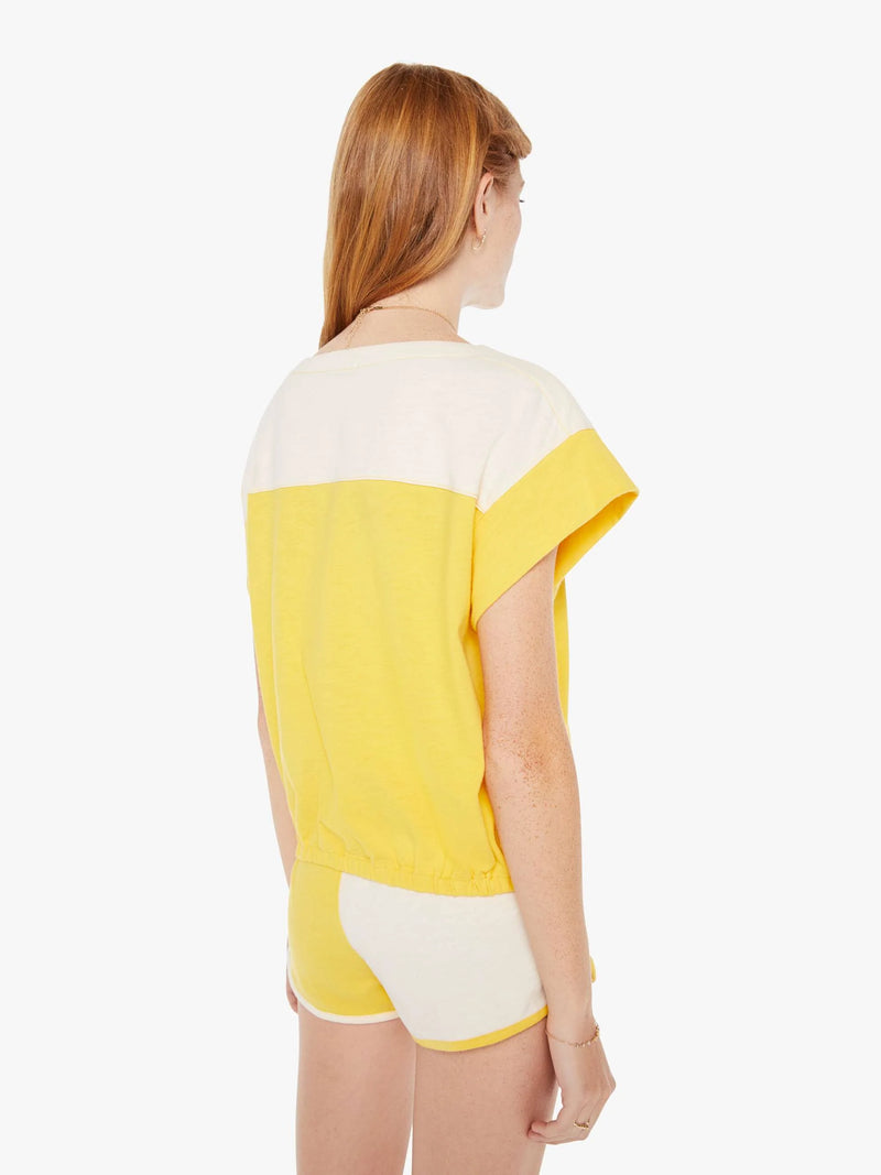 [MOTHER] THE SWIPER YOKE TEE - YELLOW