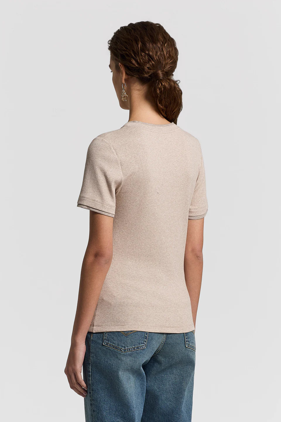 Micro-rib cotton T-shirt