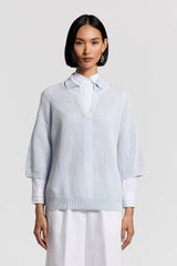 Solid Egypt Cotton Yarn With Sequins Knitted Sweater