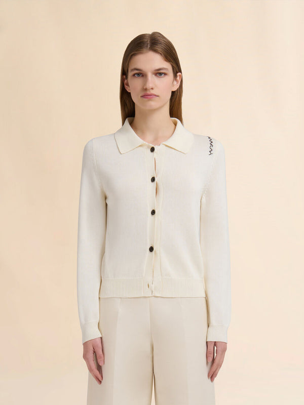 [Marni] Cotton Collared Cardigan - Cream