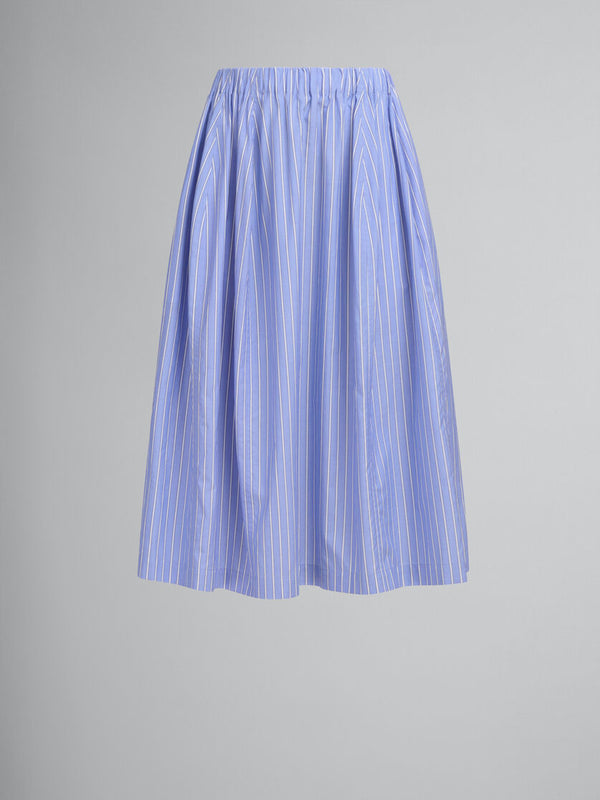 [MARNI] Wide Skirt Striped Poplin - Blue China