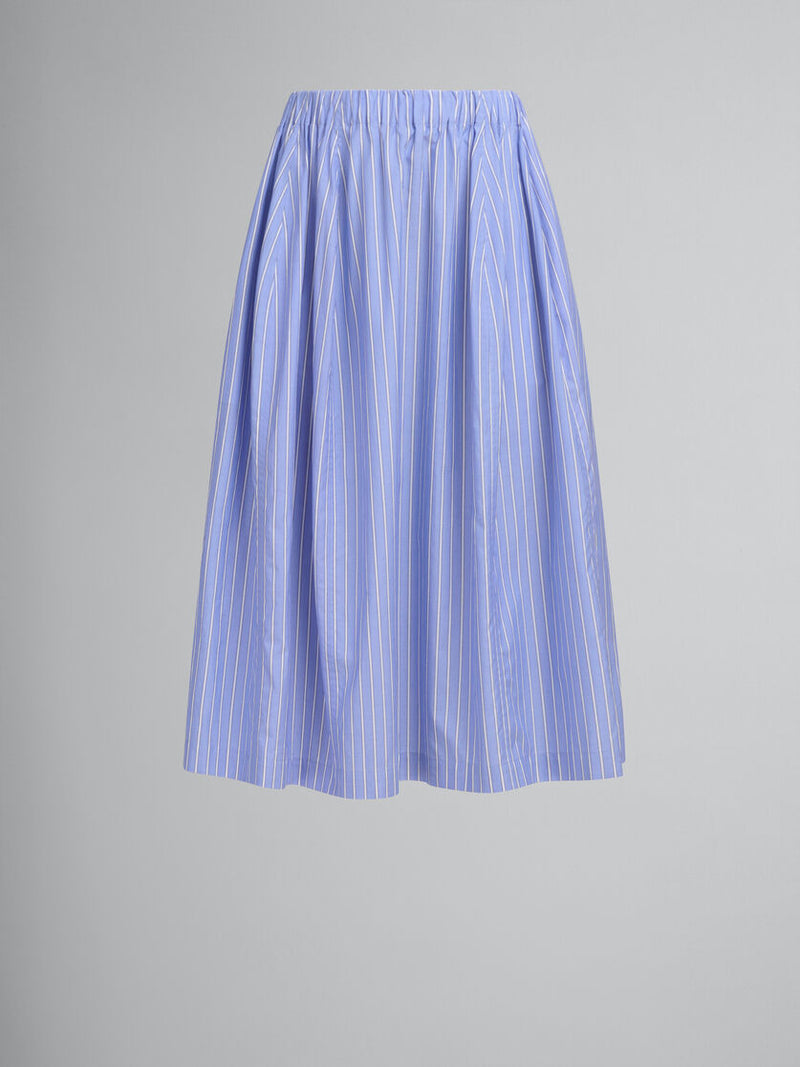 [MARNI] Wide Skirt Striped Poplin - Blue China