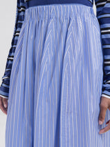 [MARNI] Wide Skirt Striped Poplin - Blue China