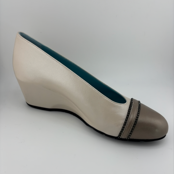 [T. RABOTIN] TAUS WEDGE - BEIGE/IVORY