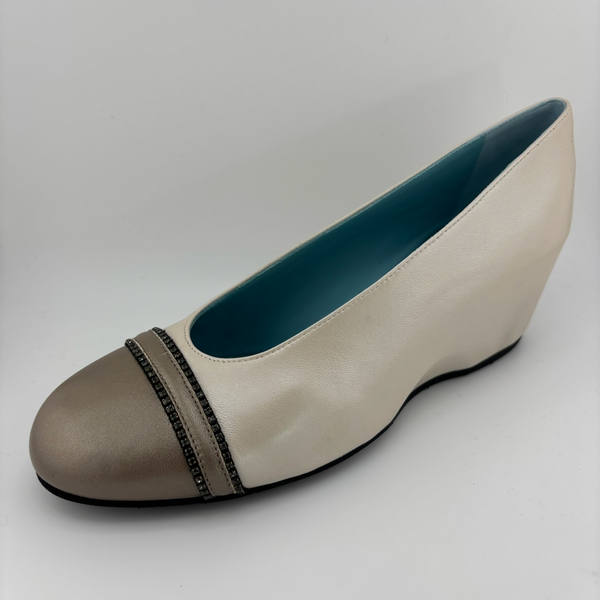 [T. RABOTIN] TAUS WEDGE - BEIGE/IVORY
