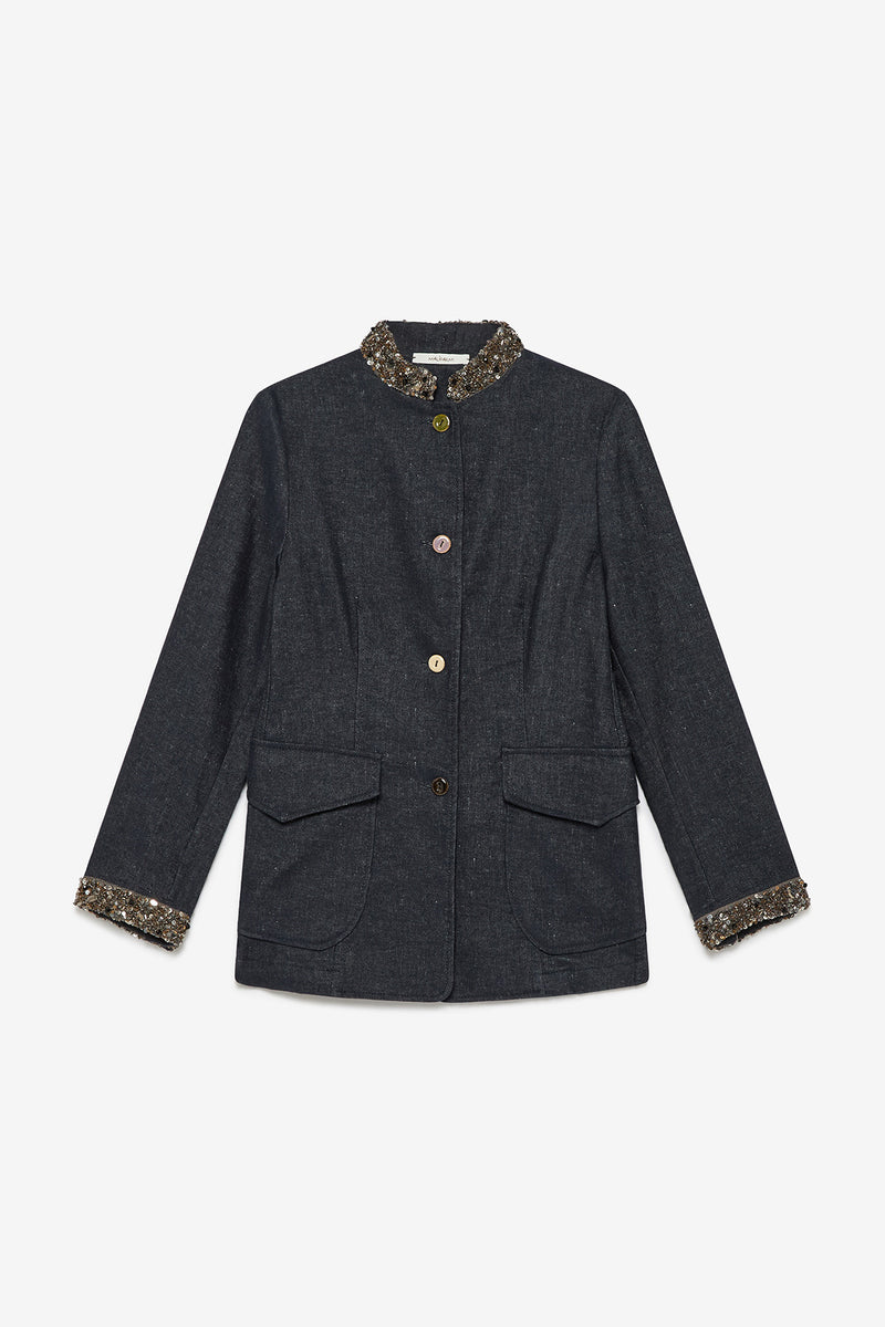 [Maliparmi] Spring Denim Jacket - Dark Blue