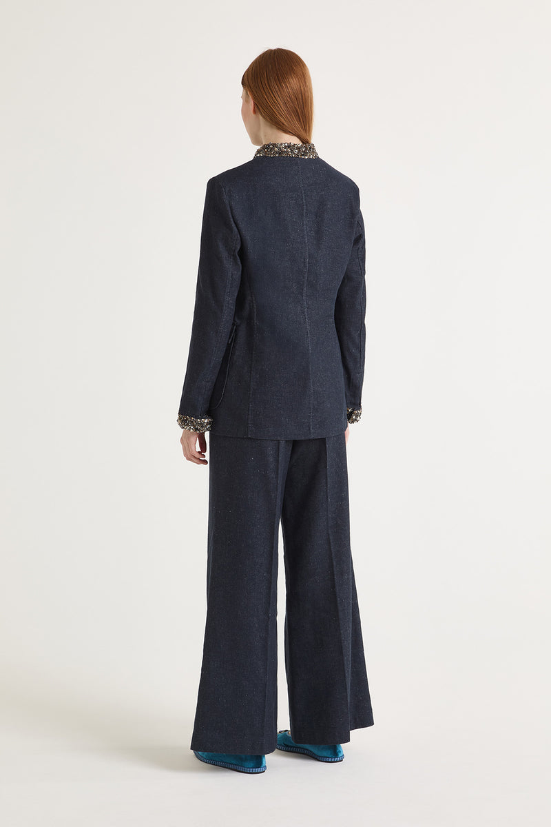 [Maliparmi] Spring Denim Jacket - Dark Blue