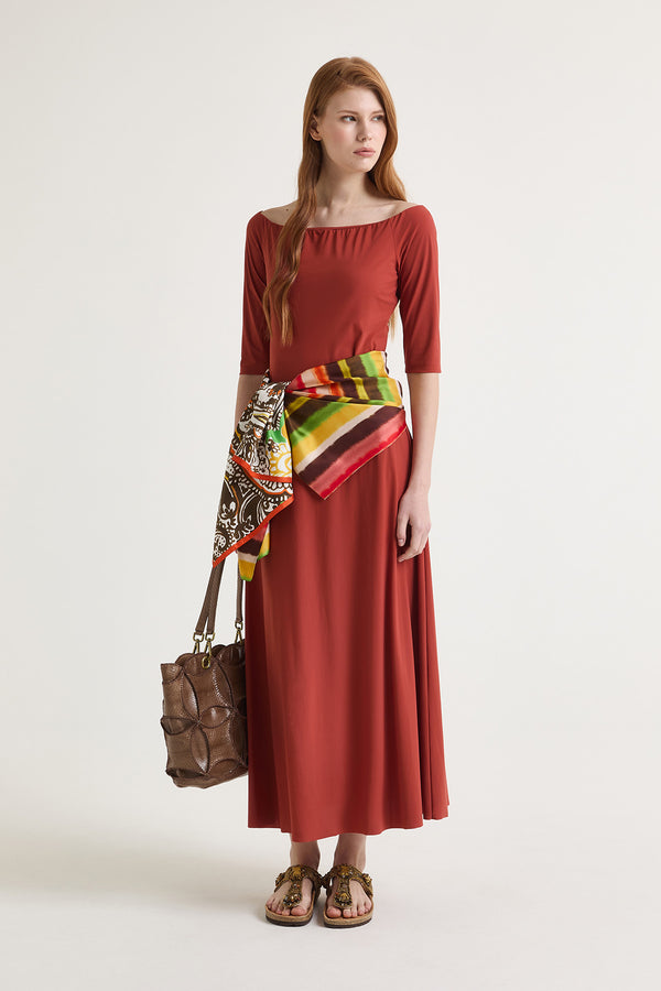 [Maliparmi] Soft Jersey Dress - Cuir