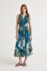 [Maliparmi] Blooming Shibori Dress - Blue