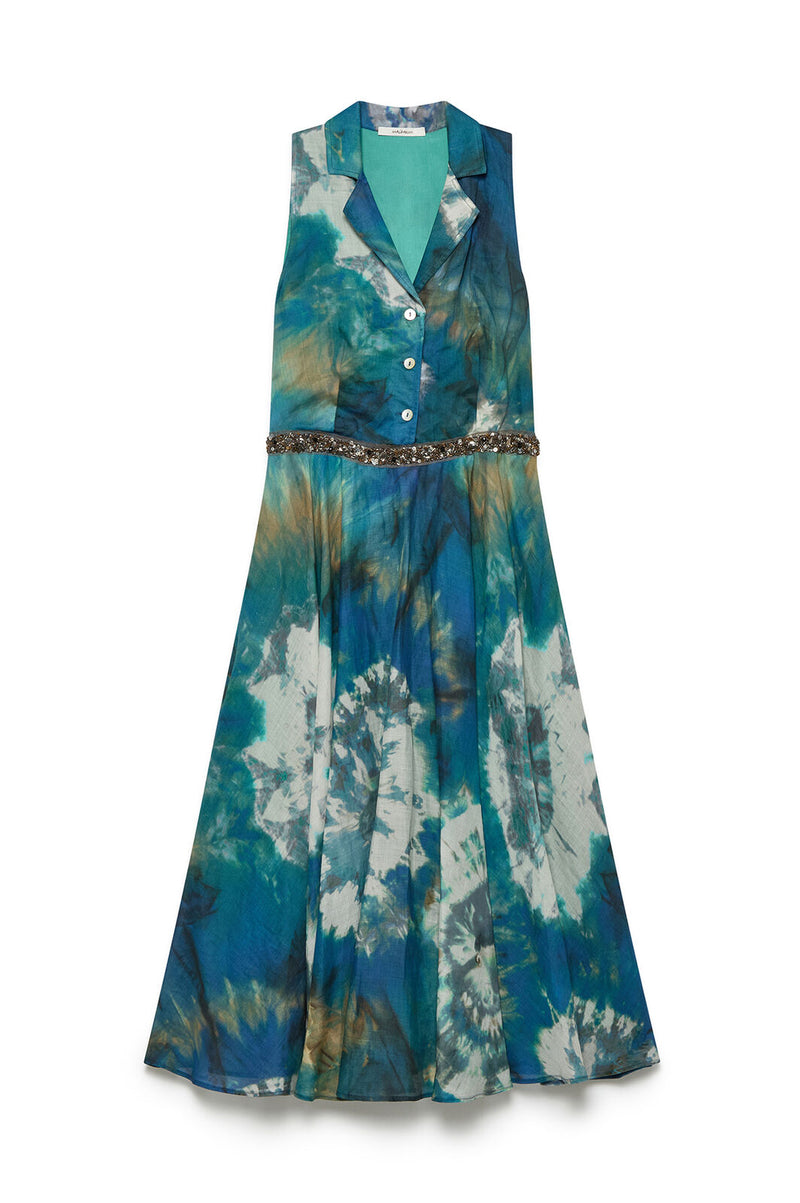 [Maliparmi] Blooming Shibori Dress - Blue