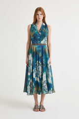 [Maliparmi] Blooming Shibori Dress - Blue