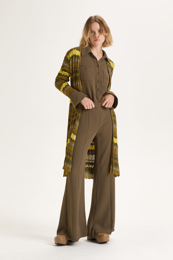 [MALIPARMI] SABLE CREPE TROUSERS - KHAKI