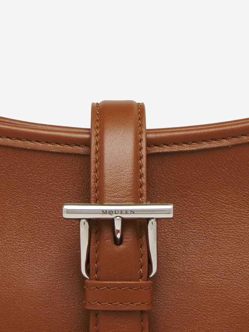 [A.McQUEEN] T-Bar Shoulder Mini - Dark Tan/Silver