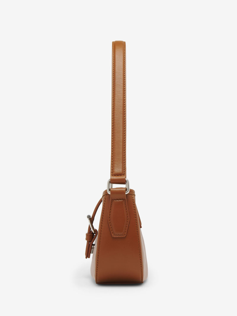 [A.McQUEEN] T-Bar Shoulder Mini - Dark Tan/Silver