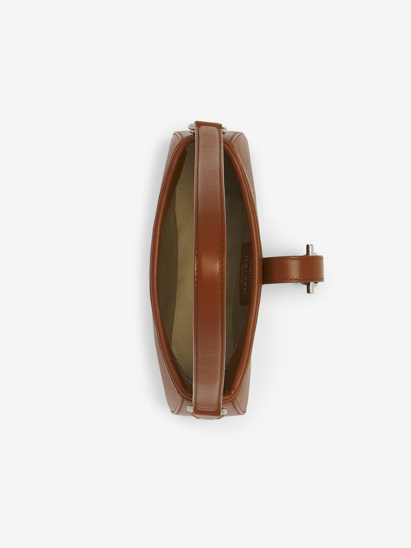[A.McQUEEN] T-Bar Shoulder Mini - Dark Tan/Silver