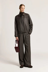 Lurex wool flannel palazzo trousers