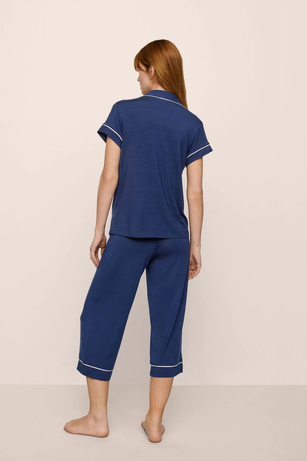 [Eberjey] Gisele Crop Pajamas Set - Navy/Ivory