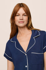 [Eberjey] Gisele Crop Pajamas Set - Navy/Ivory