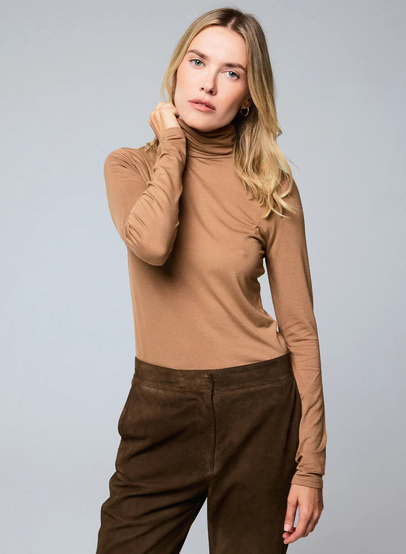 [Majestic] Soft Touch L/S Turtleneck - Camel