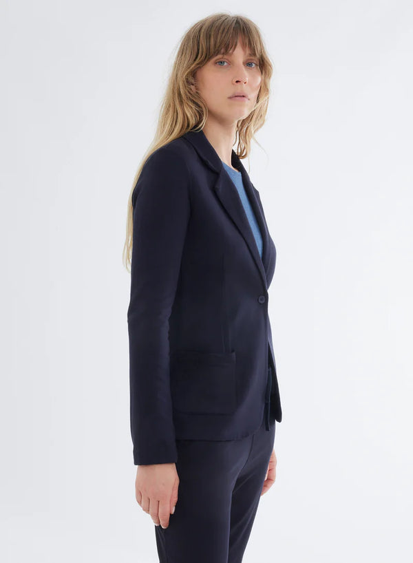 [Majestic] French Terry Fleece One Button Blazer - Marine