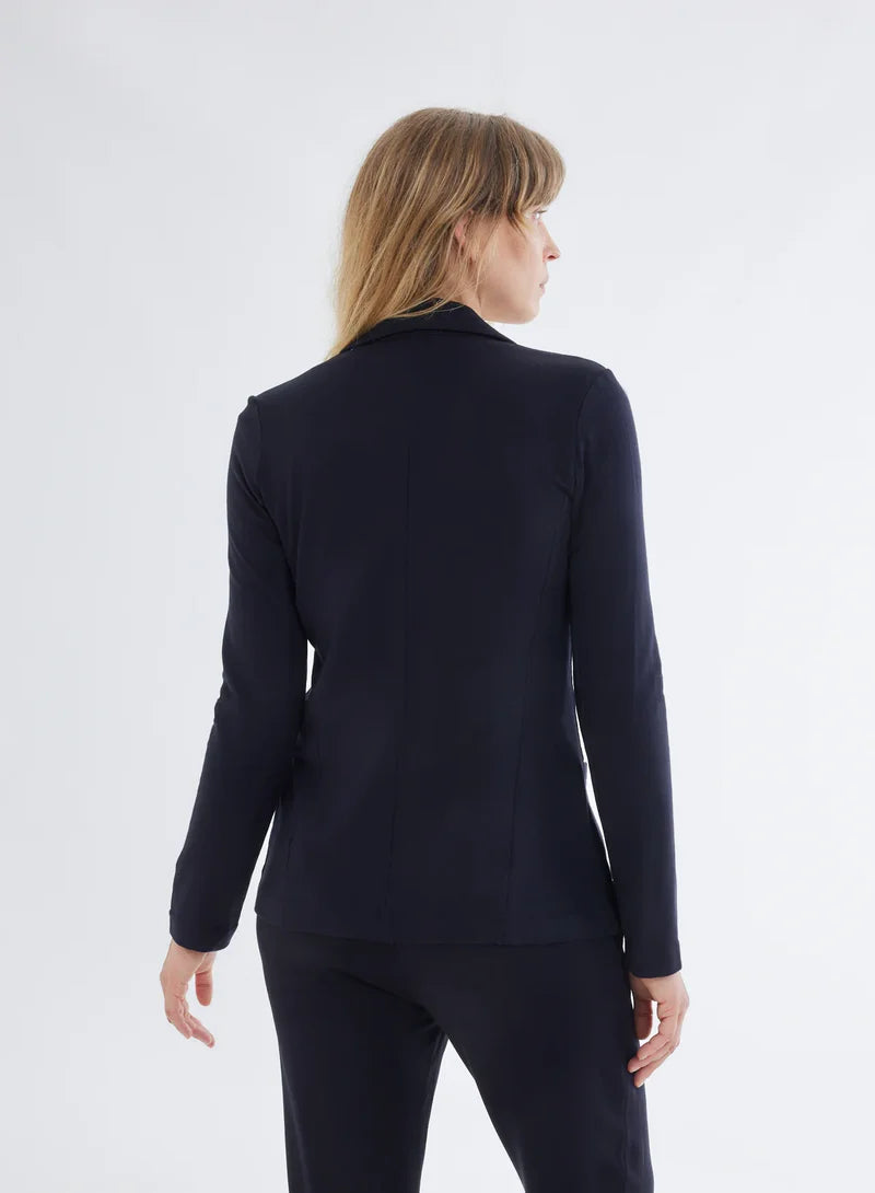 [Majestic] French Terry Fleece One Button Blazer - Marine