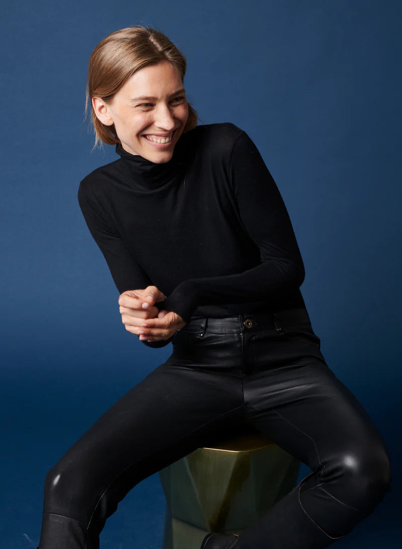 [Majestic] Soft Touch L/S Turtleneck - Noir