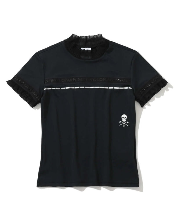 [Mark&Lona] Trans Camo Shirring Mock - Black