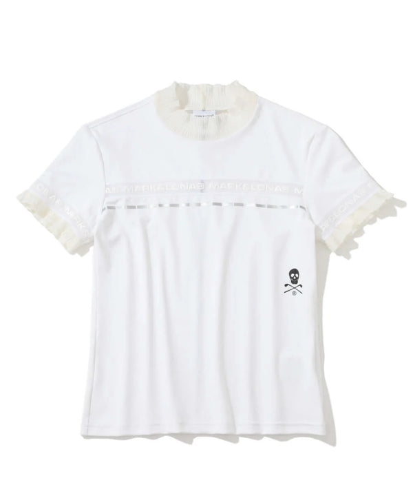 [Mark&Lona] Trans Camo Shirring Mock - White
