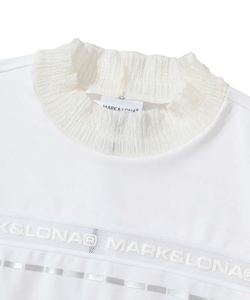 [Mark&Lona] Trans Camo Shirring Mock - White