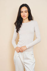[Majestic] Soft Touch L/S Crewneck - Ecru Chine