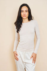 [Majestic] Soft Touch L/S Crewneck - Ecru Chine