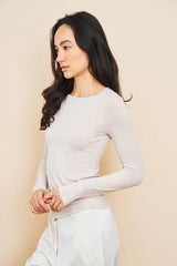 [Majestic] Soft Touch L/S Crewneck - Ecru Chine