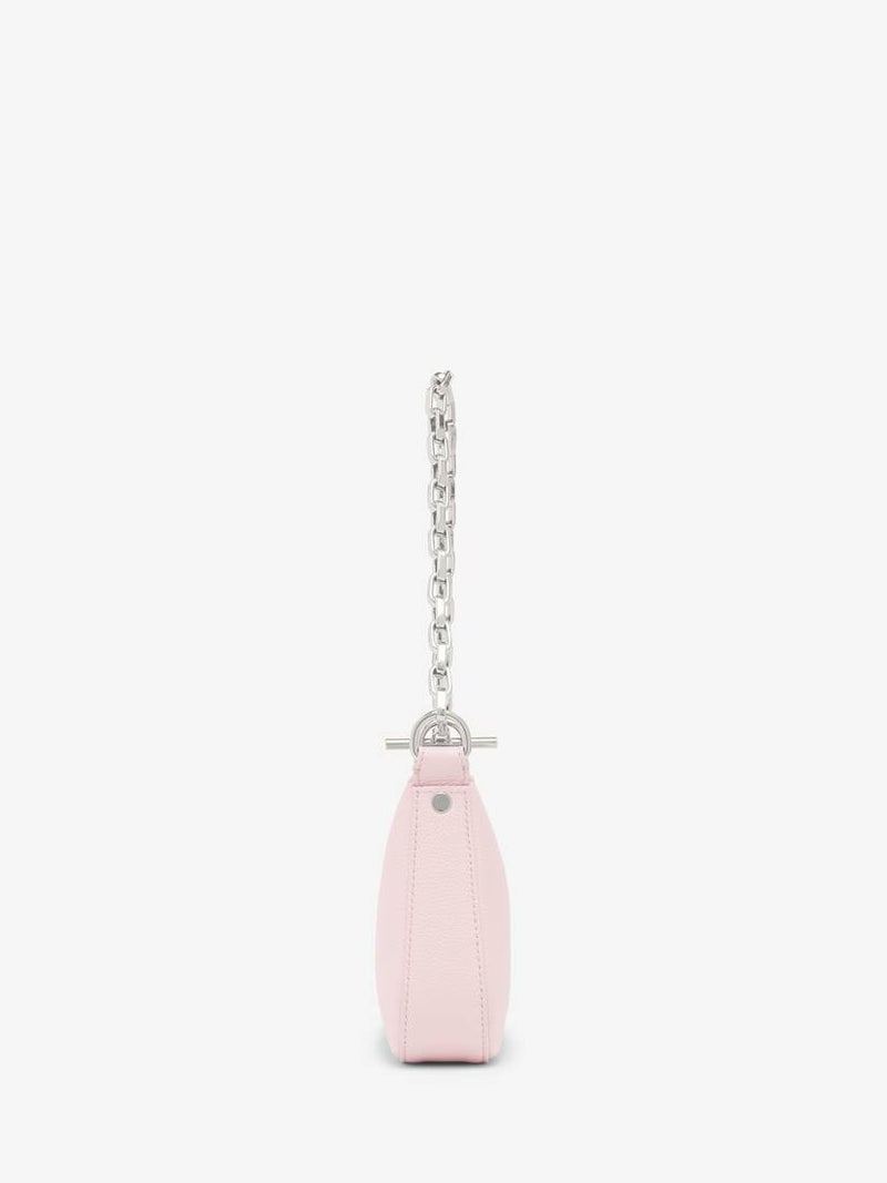 [A.McQUEEN] T-Bar MIni Pouch - Rose/Silver